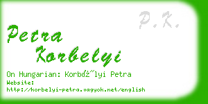 petra korbelyi business card